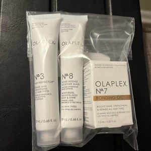 Olaplex sample trio no 3 no 7 and no 8. Travel sizes